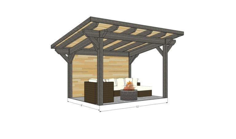 12x9 Sloped Pergola Angle Frame 66 Front Side Ontario Outdoor