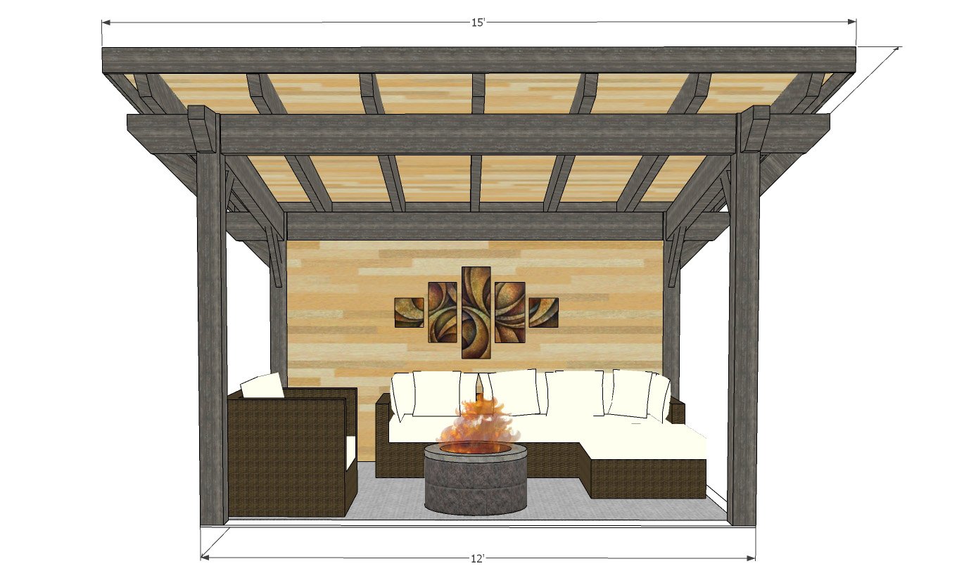 X Sloped Pergolaangle Frame Front Ontario Outdoor Rooms