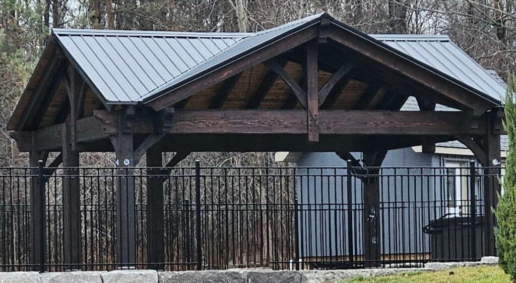 24x20 Timber Frame Pavilion Steel Roof