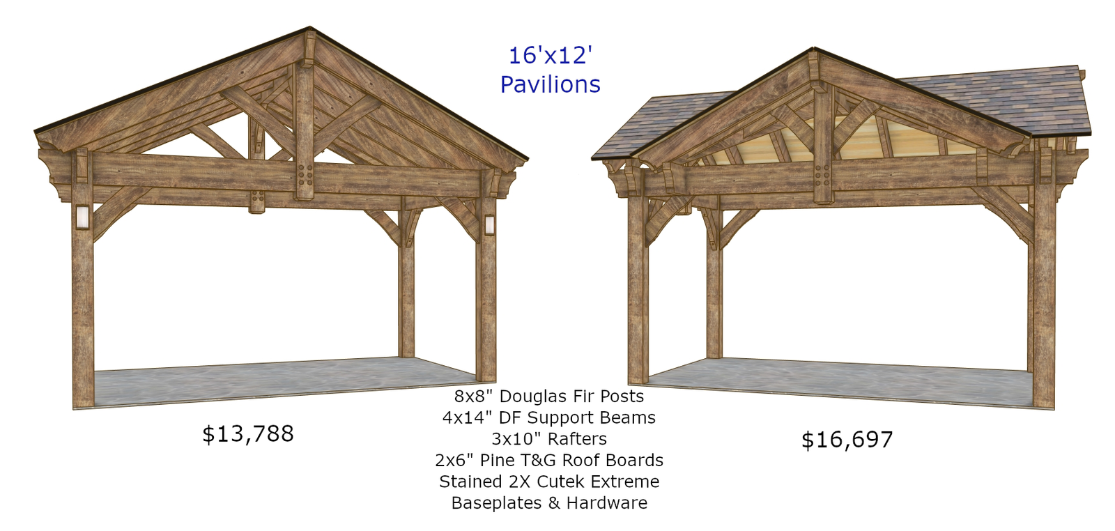 16x12 16 Front Two and Three Gable Together
