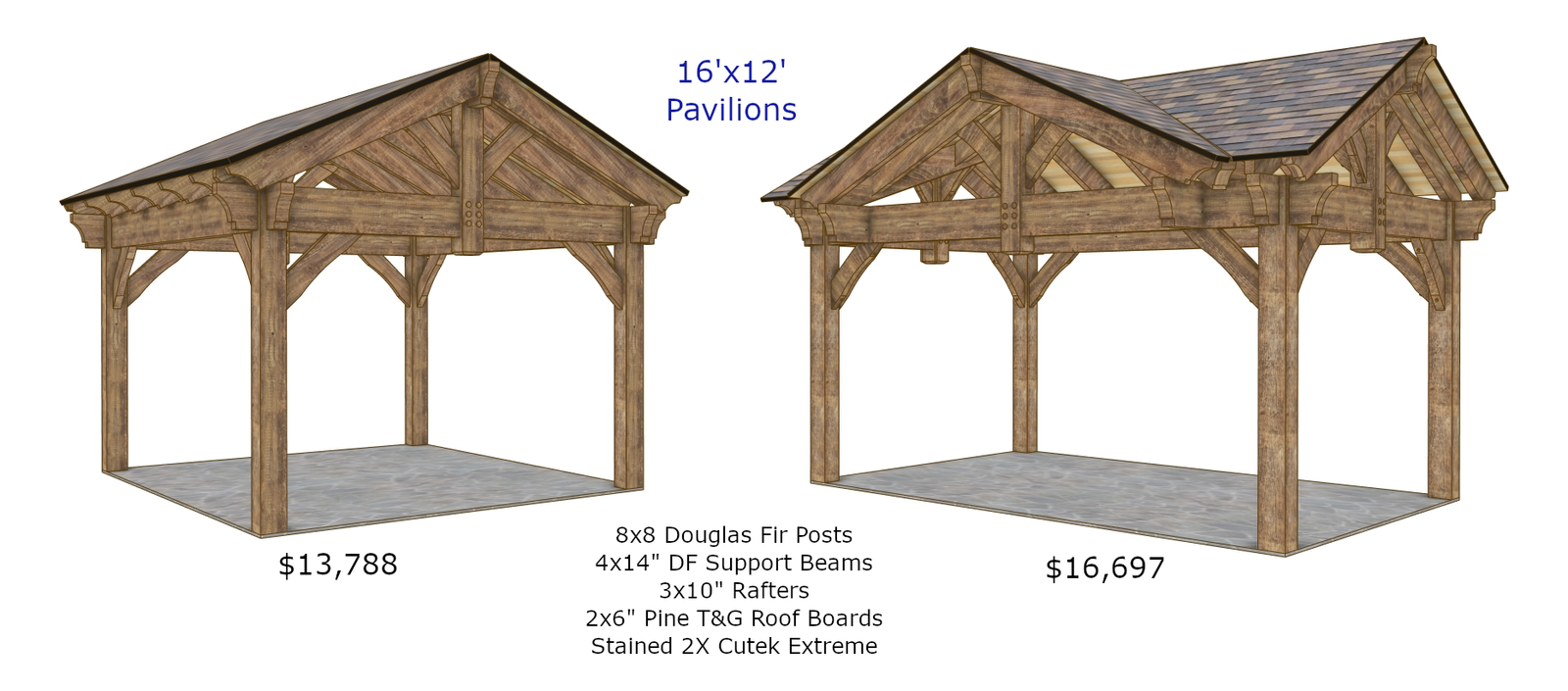 16x12 Two and Three Gable Together